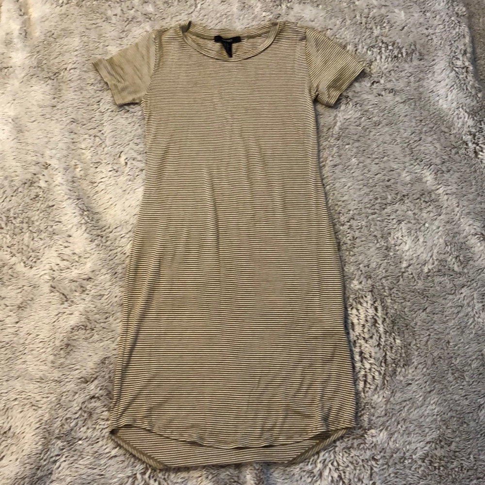 Tan/White Striped Fitted Sports Dress